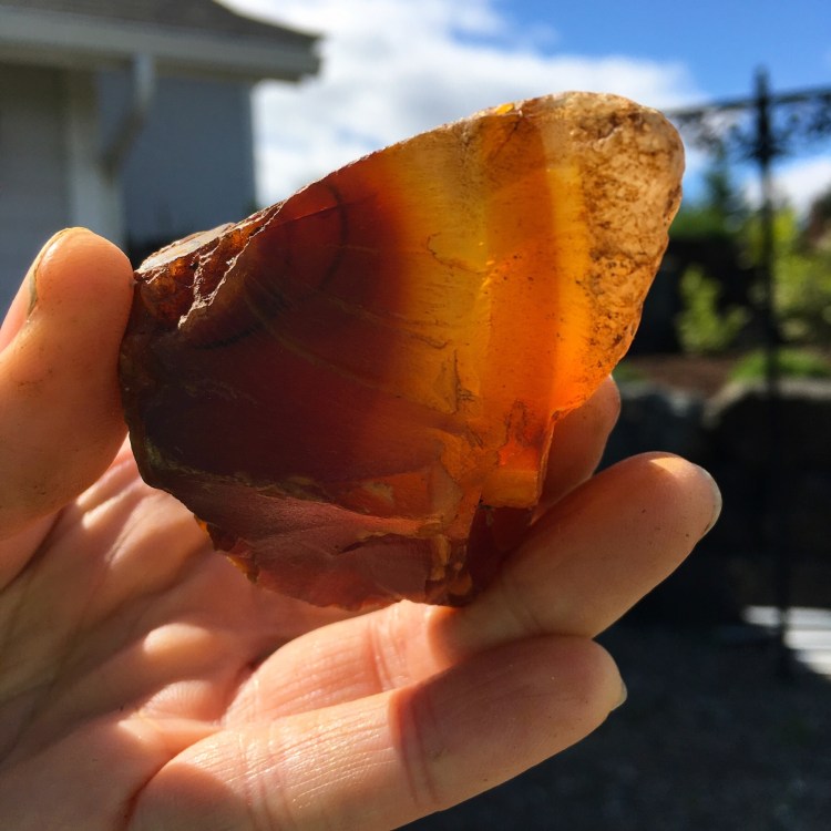 This is the same chunk of Carnelian Posted Above Partially Back-lit