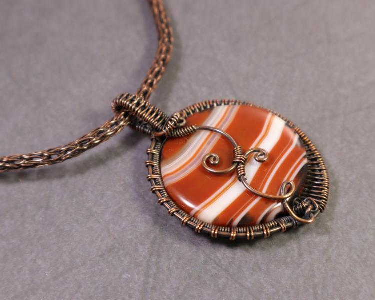 Banded Carnelian Agate Pendant