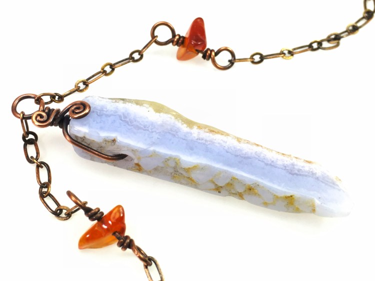 Carnelian with Blue Lace Agate Necklace