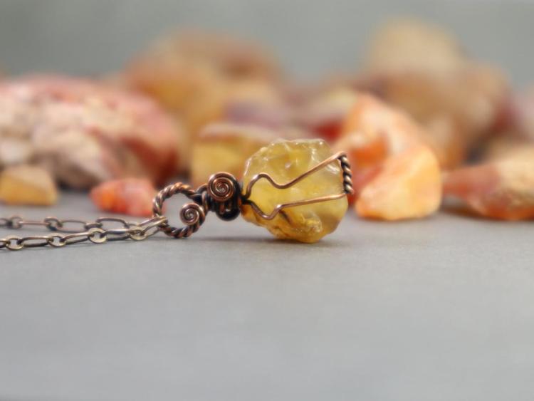 Raw Carnelian Sard Pendant