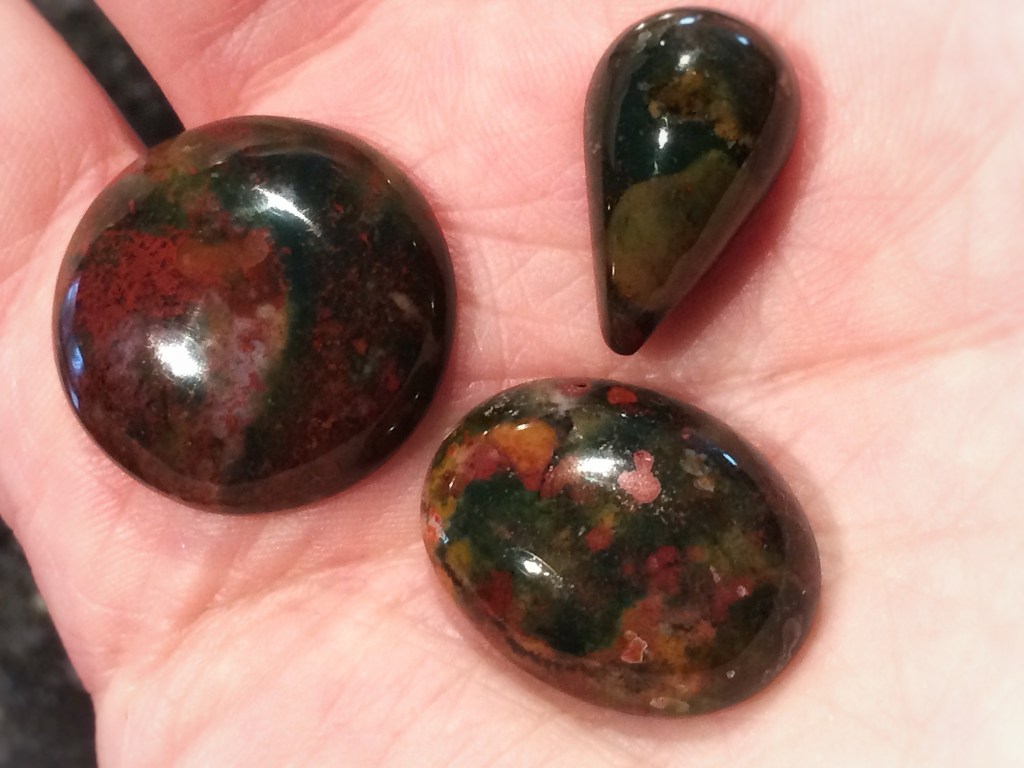 Bloodstone Cabochons that I cut - lapidary arts